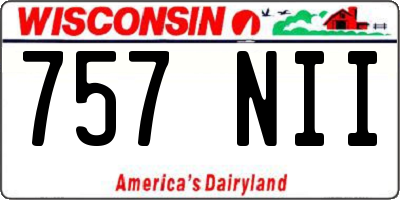 WI license plate 757NII