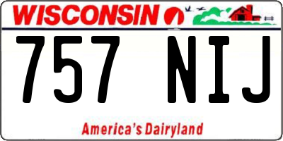 WI license plate 757NIJ