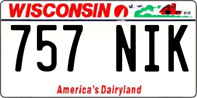 WI license plate 757NIK