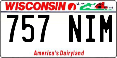 WI license plate 757NIM