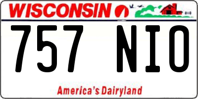 WI license plate 757NIO