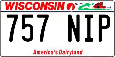 WI license plate 757NIP