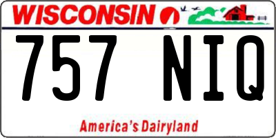 WI license plate 757NIQ
