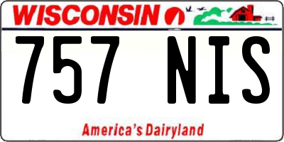 WI license plate 757NIS