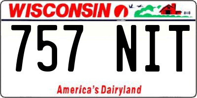 WI license plate 757NIT