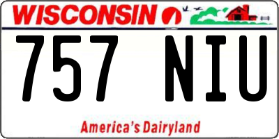 WI license plate 757NIU