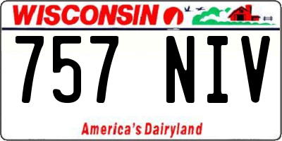 WI license plate 757NIV