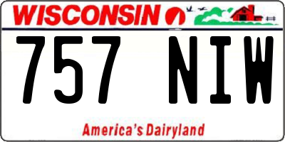 WI license plate 757NIW