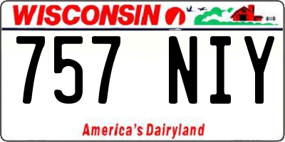 WI license plate 757NIY