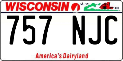 WI license plate 757NJC