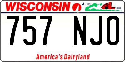 WI license plate 757NJO