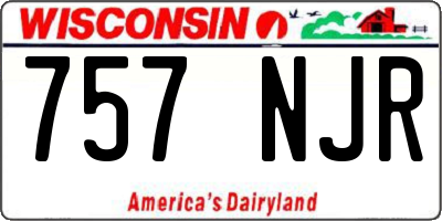 WI license plate 757NJR