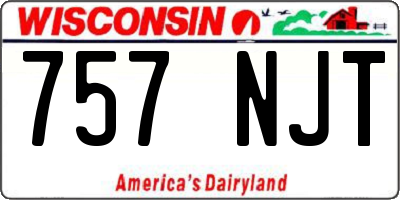 WI license plate 757NJT