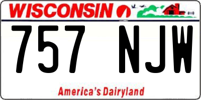 WI license plate 757NJW