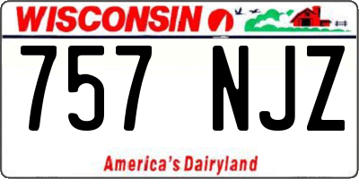 WI license plate 757NJZ