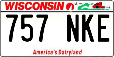 WI license plate 757NKE