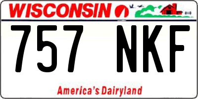 WI license plate 757NKF