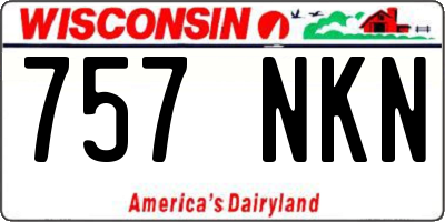 WI license plate 757NKN