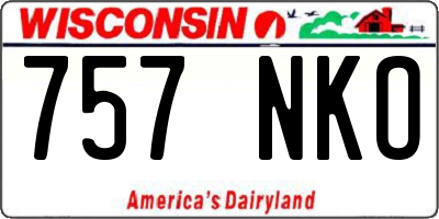 WI license plate 757NKO
