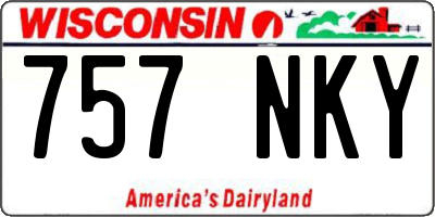 WI license plate 757NKY