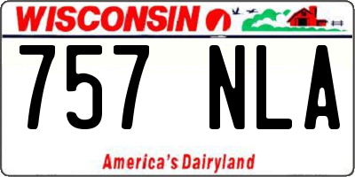 WI license plate 757NLA