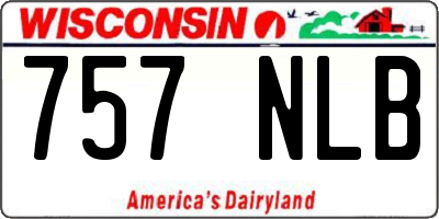 WI license plate 757NLB