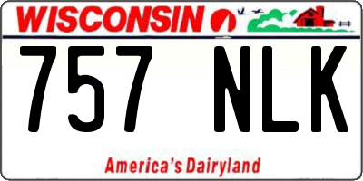 WI license plate 757NLK