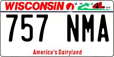 WI license plate 757NMA