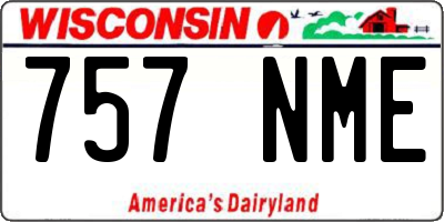 WI license plate 757NME