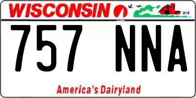 WI license plate 757NNA