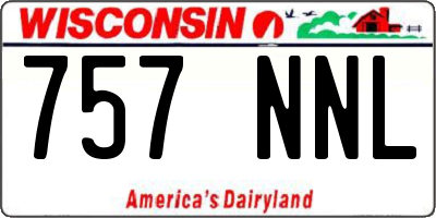 WI license plate 757NNL