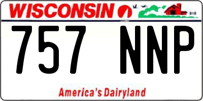 WI license plate 757NNP