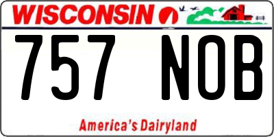 WI license plate 757NOB