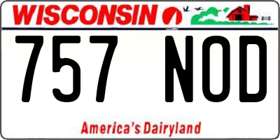 WI license plate 757NOD