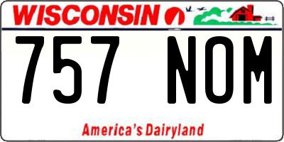 WI license plate 757NOM