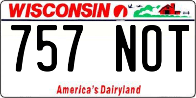WI license plate 757NOT