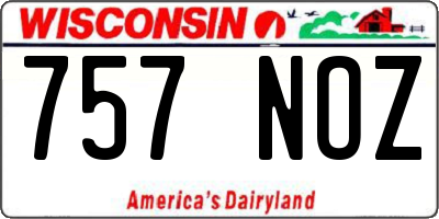 WI license plate 757NOZ