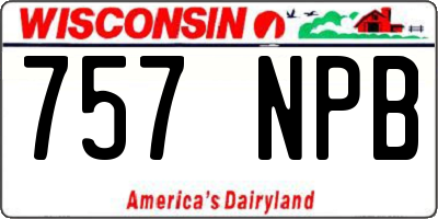 WI license plate 757NPB
