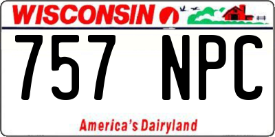 WI license plate 757NPC