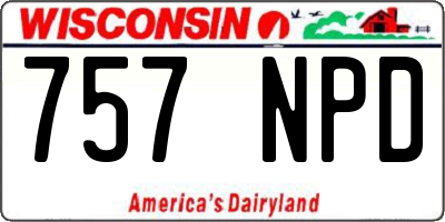 WI license plate 757NPD