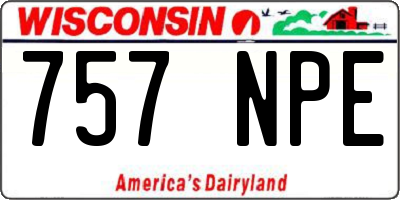 WI license plate 757NPE