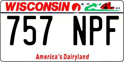 WI license plate 757NPF