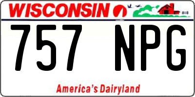 WI license plate 757NPG