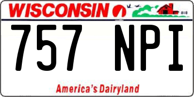 WI license plate 757NPI