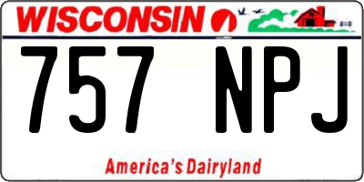WI license plate 757NPJ