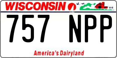 WI license plate 757NPP