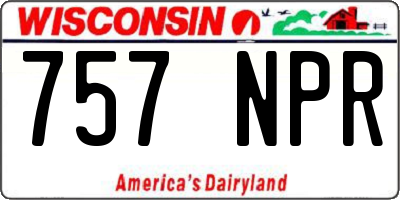 WI license plate 757NPR