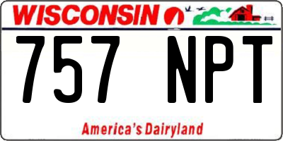 WI license plate 757NPT