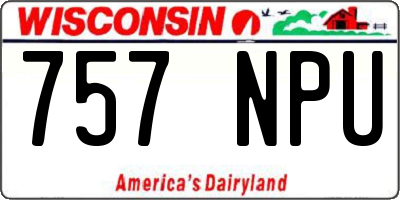 WI license plate 757NPU