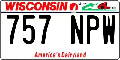 WI license plate 757NPW